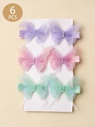 6pcs back-to-school children's hair clip butterfly children's hair accessories butterfly children's hair clip