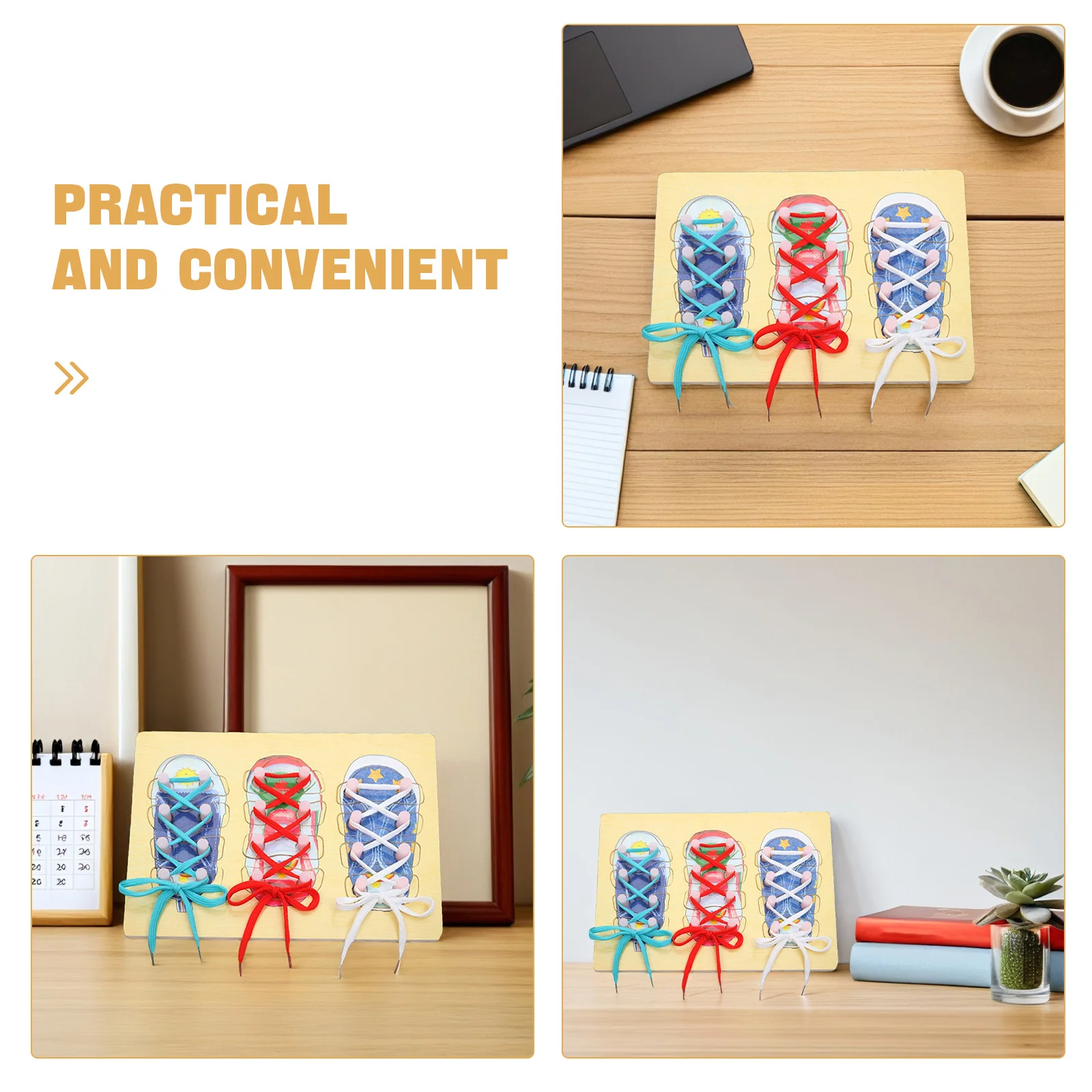 Planche à attacher les lacets pour les tout-petits, Puzzle d'apprentissage en bois, développe les compétences de préhension de l'indépendance, éducation précoce, maison, maternelle