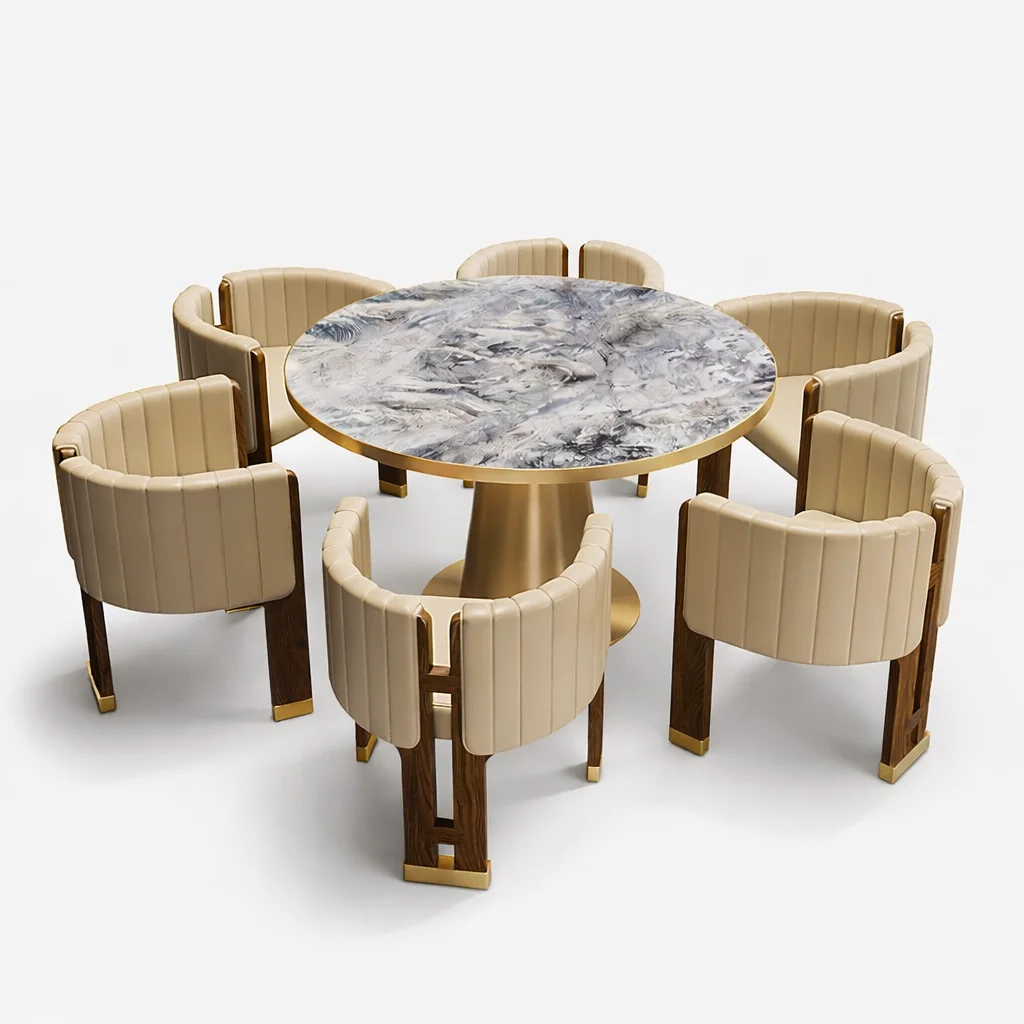# Modern Rotating Wood Round Dining Table Durable Eco-Friendly For Apartment And Hotel Use