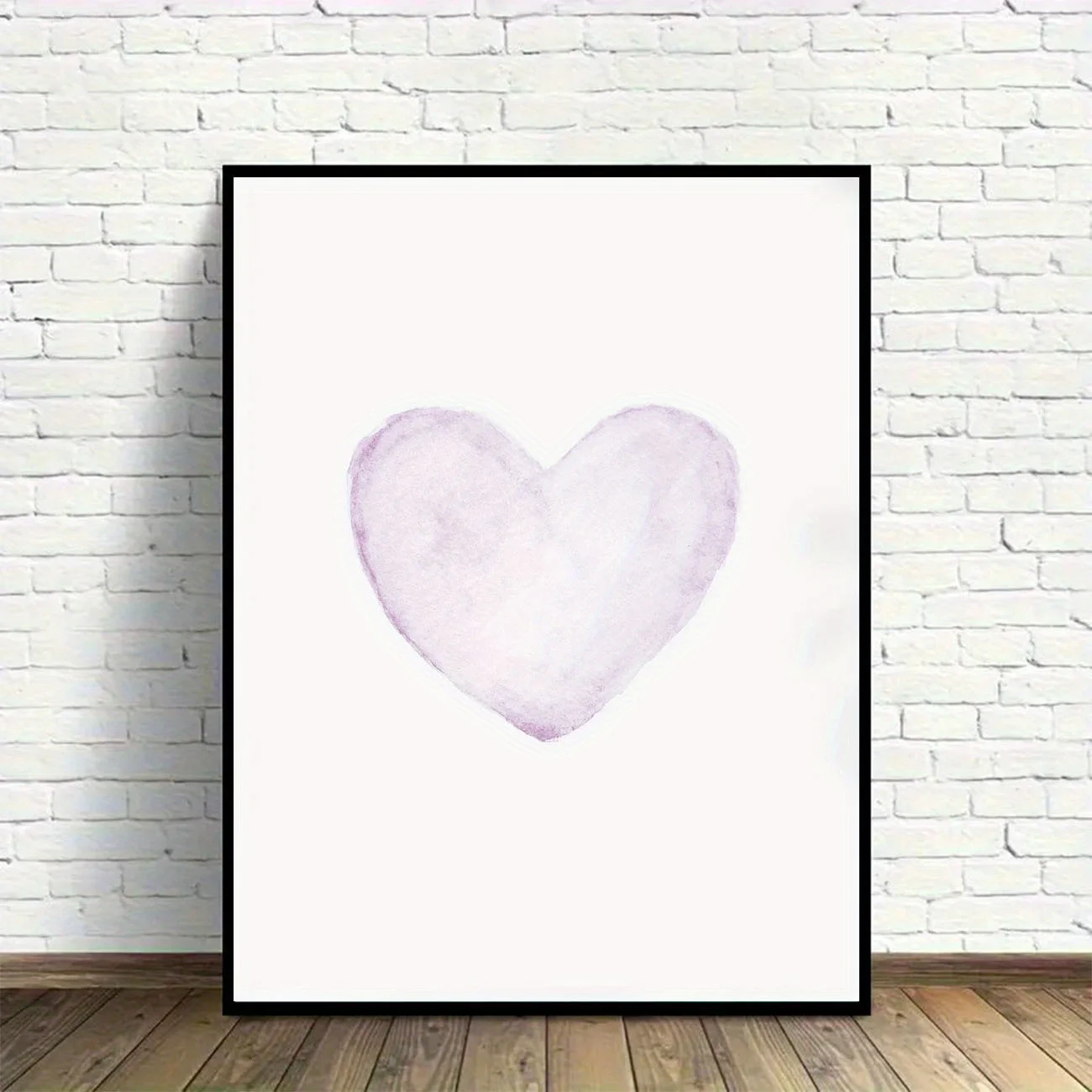 Unframed Canvas Print - Light Purple & Violet Heart Patterns, Abstract Wall Art, 20.32x30.48 cm, Frameless, Ideal for Home De