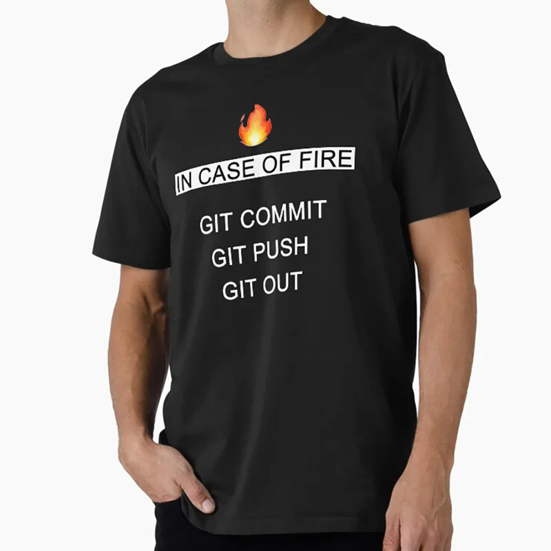 Funny Programmer Git Graphic T‑Shirt Casual Short Sleeve Tees Geek IT Developer Fan Gift Tops S-6XL