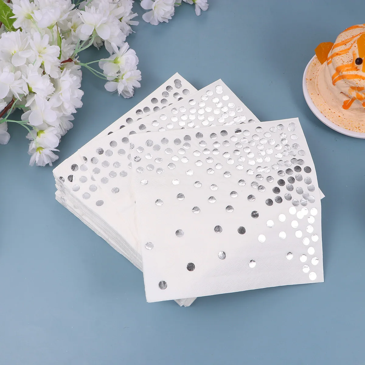 Servilletas desechables impresas para fiesta, pañuelos de papel con puntos para boda, cumpleaños, Navidad, mesa de cena, 50 Uds.