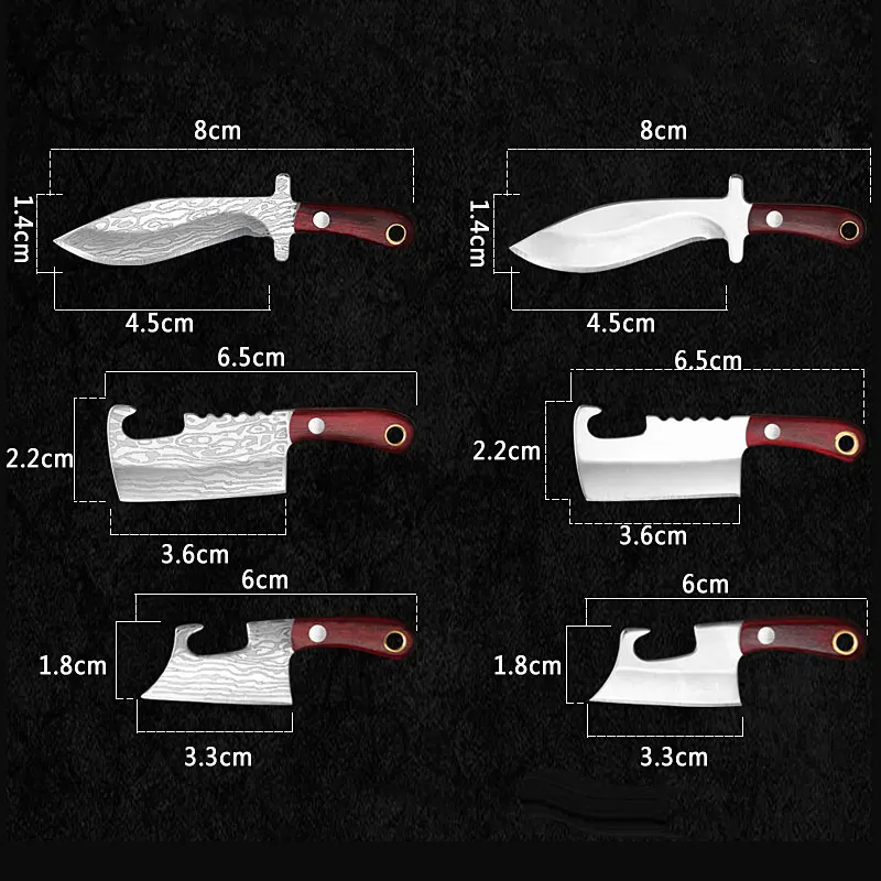 Mini Kitchen Knife Portable Stainless Steel Knife Demolition Express Collection Knife Cut Fruit Keychain Ornament Gift Knife