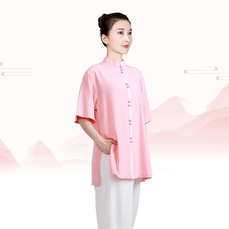 

Summer Wushu Clothing Kung Fu Dress Martial Art Uniform Tai Chi Clothes Women Girl Short Sleeve Kun Master 2023 New Style