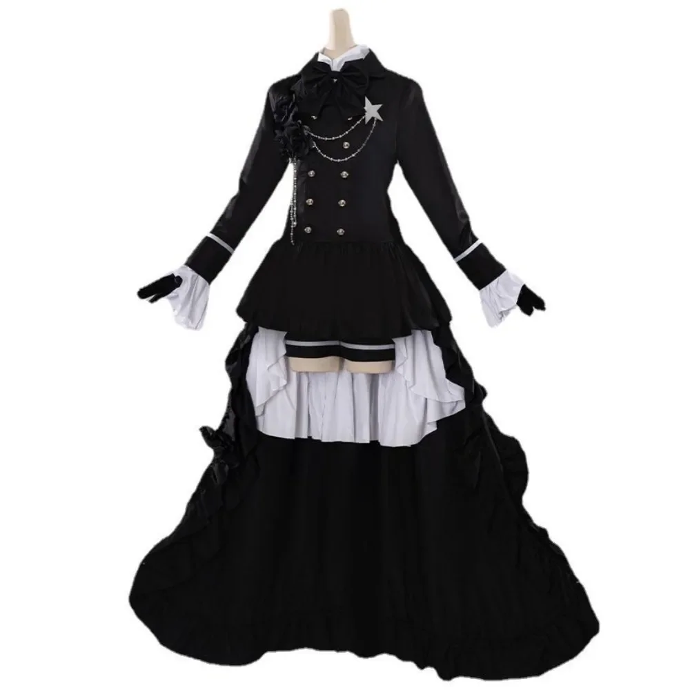 

Traje Cosplay Anime Black Butler Ciel Phantomhive Smile, peluca, vestido noche cola Milano, abrigo para hombre y