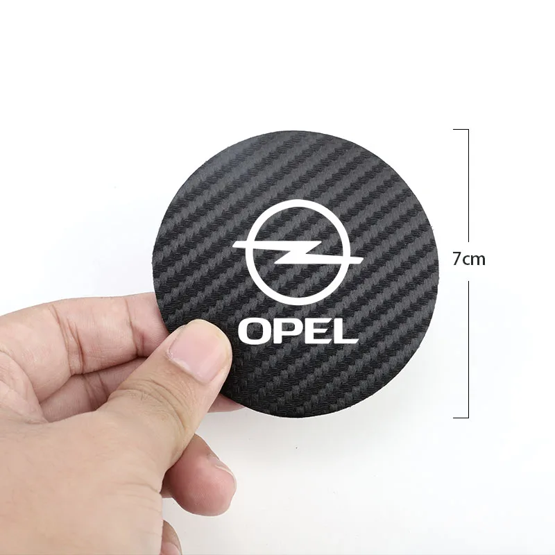 Car Coaster Cup Holder Carbon Fiber Pattern Non-Slip Mat For Opel Corsa D Astra Insignia Mokka Adam Combo Vauxhall Vectra Cascad
