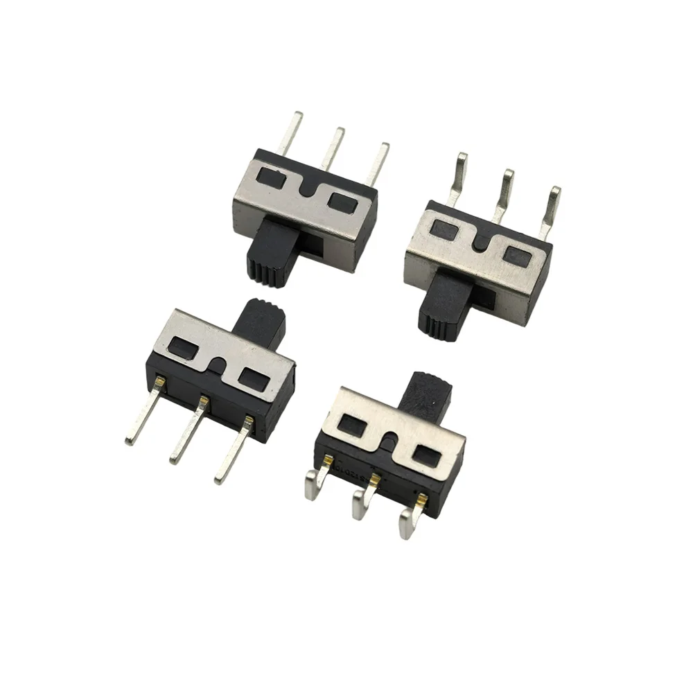 10Pcs Slide Switch 2-Position 3-Pin DIP PCB Straight / Right Angle SPDT 1P2T Toggle Switch Power Interruptores Switch Height 5MM