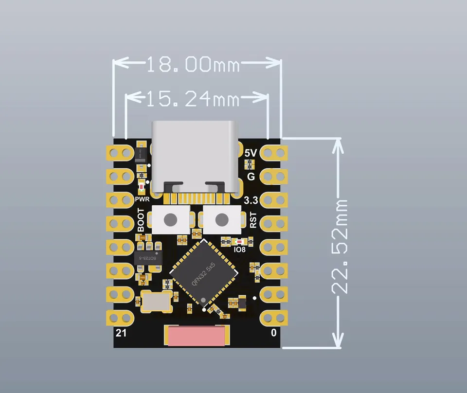 ESP32‑C3 SuperMini Plus Development Board V2.0 WiFi Bluetooth‑Compatible IoT Module ESP32 C3 Mini Plus - Detail Angle #04