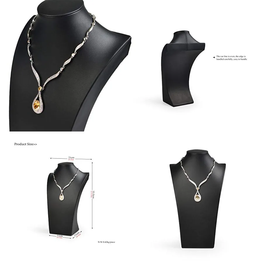 

Leather Necklace Display Stand Black Jewelry Mannequin H13.2inch