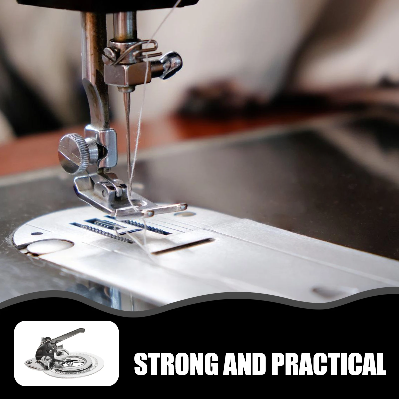 

Sturdy Replaceable Sewing Rolled Hem Professional Presser Foot For Free Motion Quilting Portable Small Sewing Machine Foot