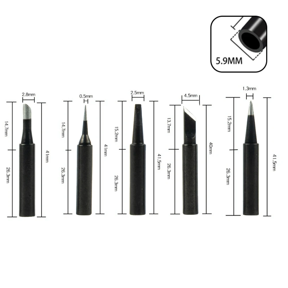 

Practical Replaceable Brand New High Quality Soldering Station Soldering Iron Tips Reliable 200-480° 5 Pcs/Set