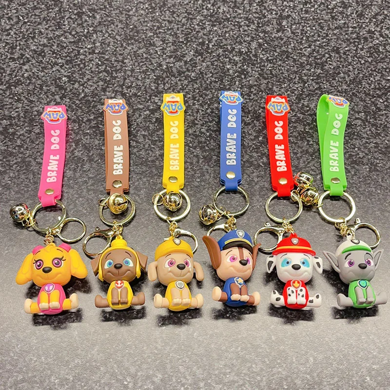 Paw Patrol Anime Chase Skye Rocky Marshall Keychain Cute Doll Puppet Pendant Key Chain Schoolbag Pendant Children Student Gifts