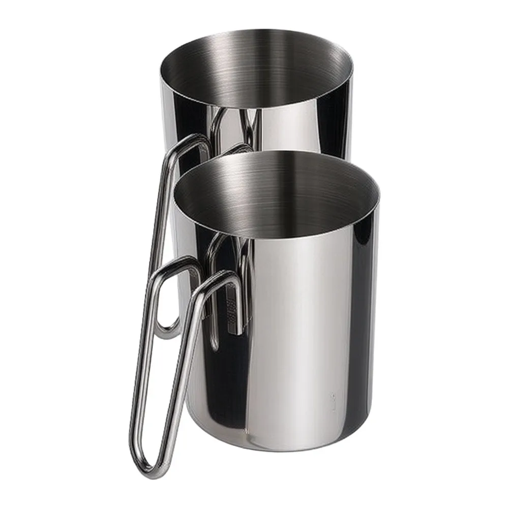 Stainless Steel Inverted Drain Mouthwash Cup with Seamless Curved Handle 304 Material Dimensions 12x8.7x7.7cm Silvery