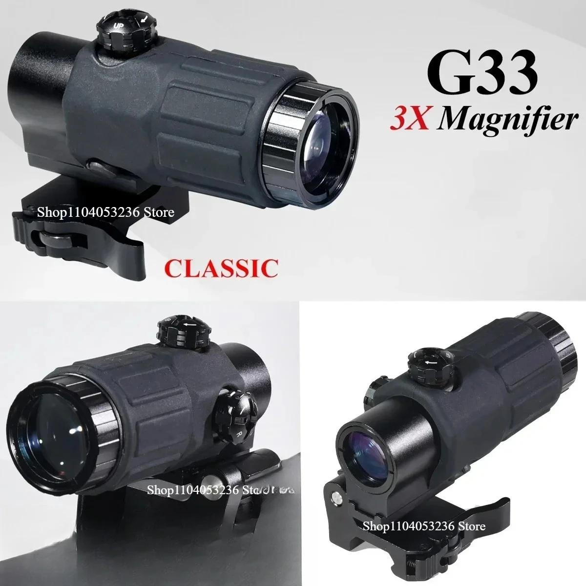 Tactical E*t*ch G33 G43 G45 Sight Fixed 3X 5X Magnifier Scope with Quick Disassembly and Flipping for Hunting Collimator