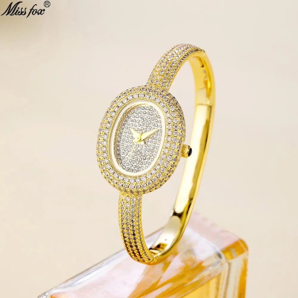 

Missfox женские часы роскошные кварцевые часы-браслет со стразами сверкающие модные аналоговые вечерние платья наручные часы для подарка
