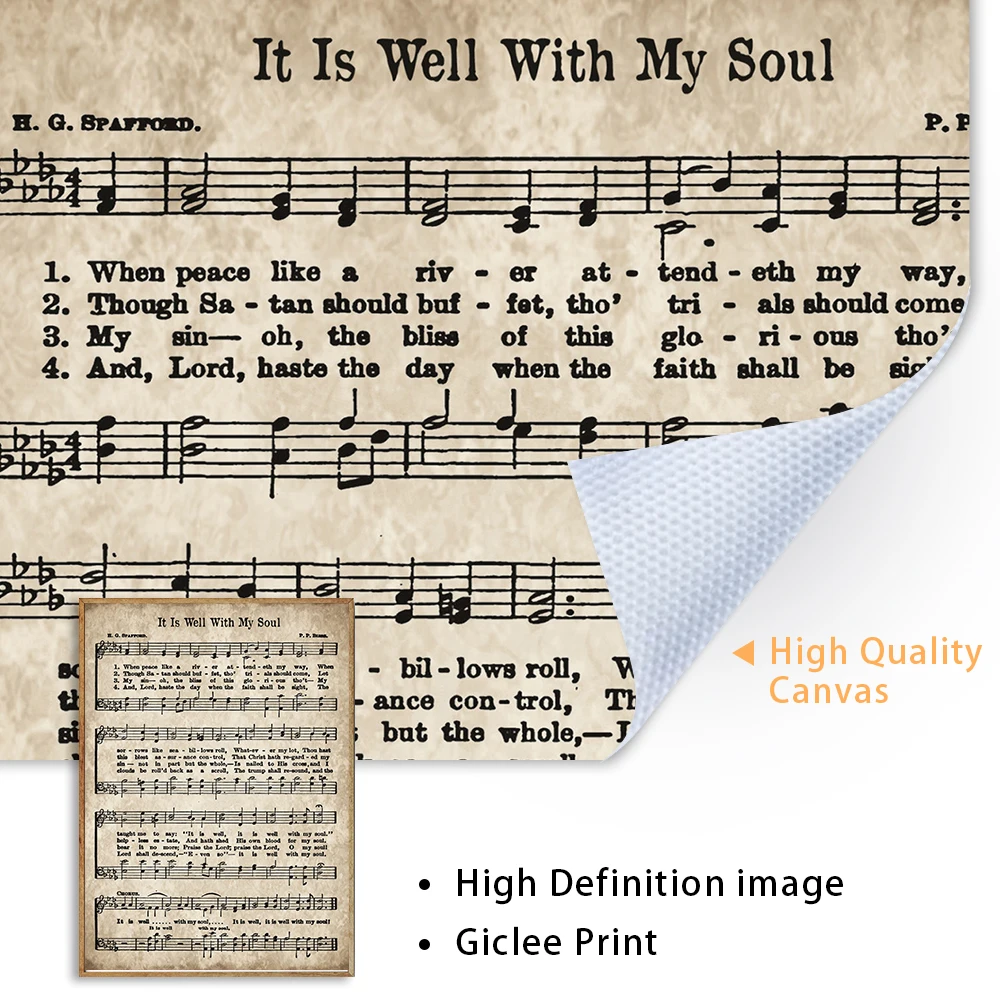 مذهلة نعمة طباعة خمر ورقة الموسيقى المشارك العتيقة ترنيمة ملهمة حائط لوح رسم صورة أغنية المسيحية ديكور المنزل