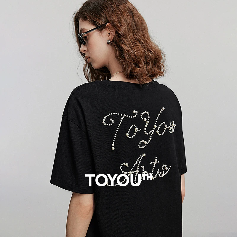 

TOYOUTH Women Short Sleeve T shirt 2025 Spring New Tops GT529010