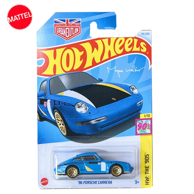 Original Mattel Toy Hot Wheels Car 1/64 Diecast Magnus Walker \'96 Porsche Carrera Vehicle Model Toys for Boys Collection Gift