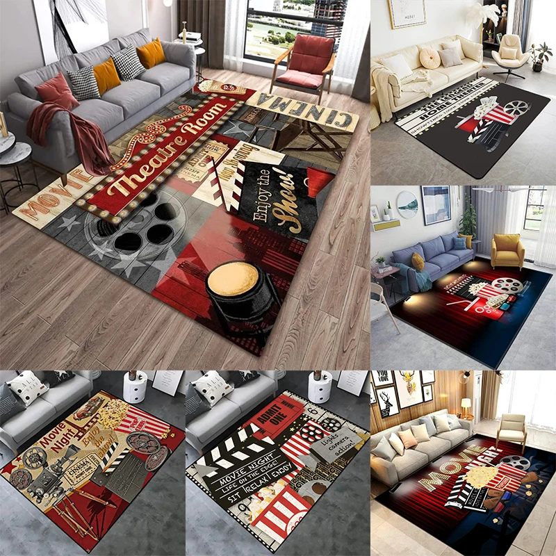 Home Cinema Flooring - พรมปูพื้นกันพรมเช็ดเท้าหน้าประตูสำหรับ hiasan interior ห้องรับแขกห้องนอนโรงภาพยนตร์ในบ้านพรมปูพื้นแบบย้อนยุค