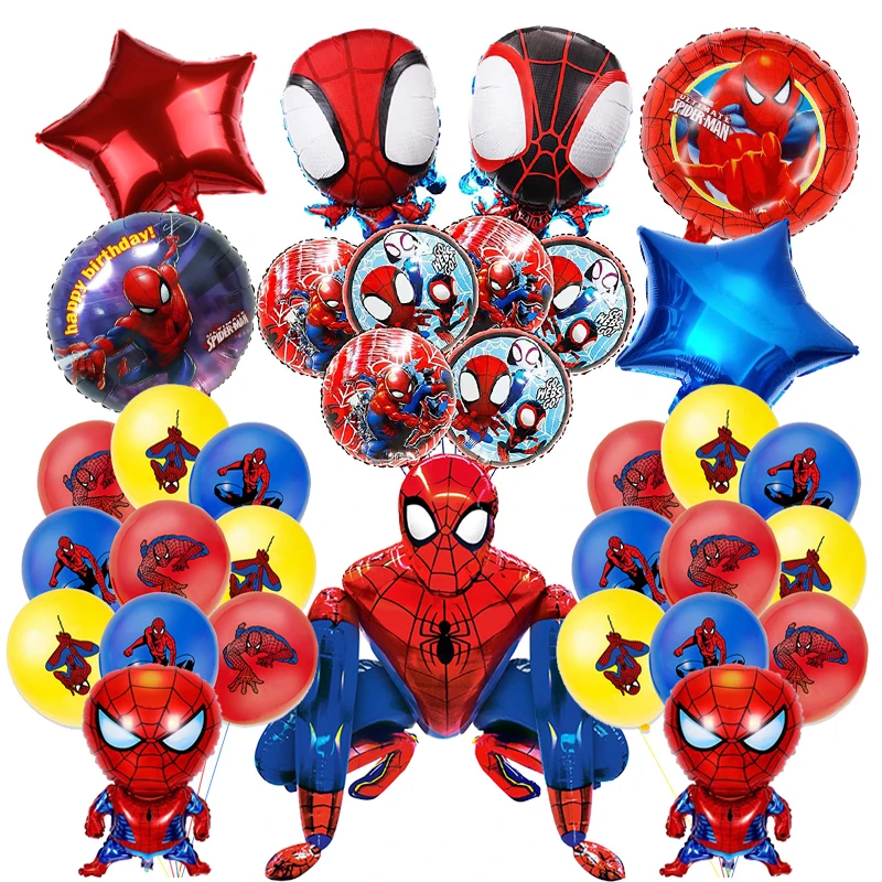 Decorazioni di compleanno Cartoon Spider Man Super Hero stoviglie usa e getta piatti di carta tazza Kid Favor Balloon set Baby Shower Party