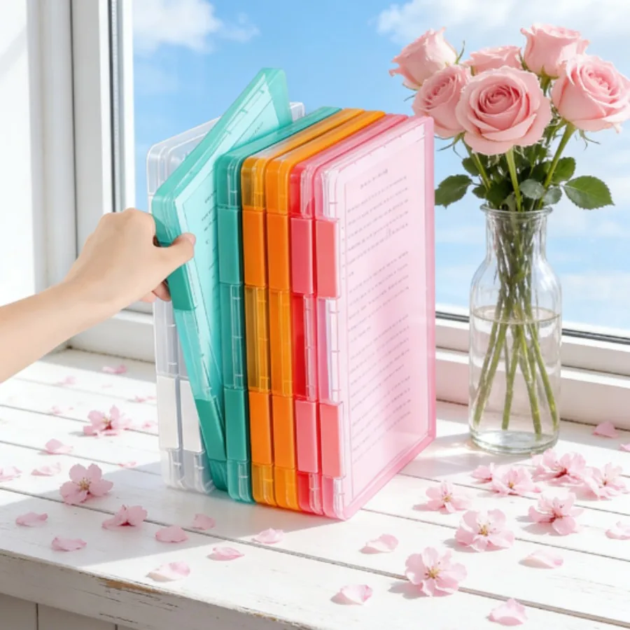 Simple Desktop Data A File Box A Paper Storage Box Transparent Plastic Bill Organizing Box