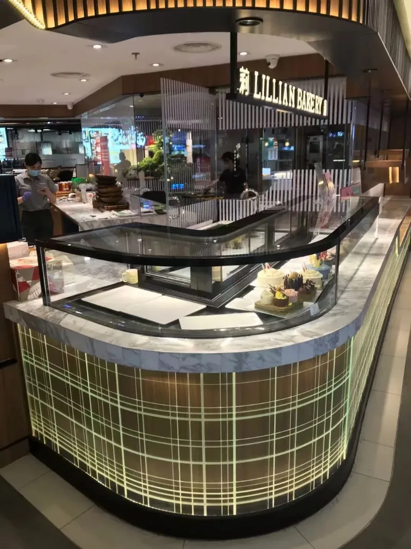 Refrigerated Display Case for Pastries with Corner Design Options