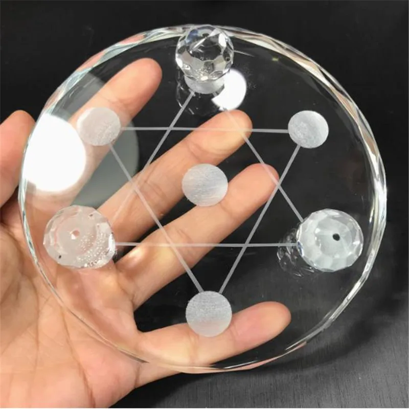 18 cm Seven Star Array 7 Sterne Platte Asiatischer Quarzkristall Heilkugel Basis Kugelständer Home Decor Ornamente Geschenke – Detail 2