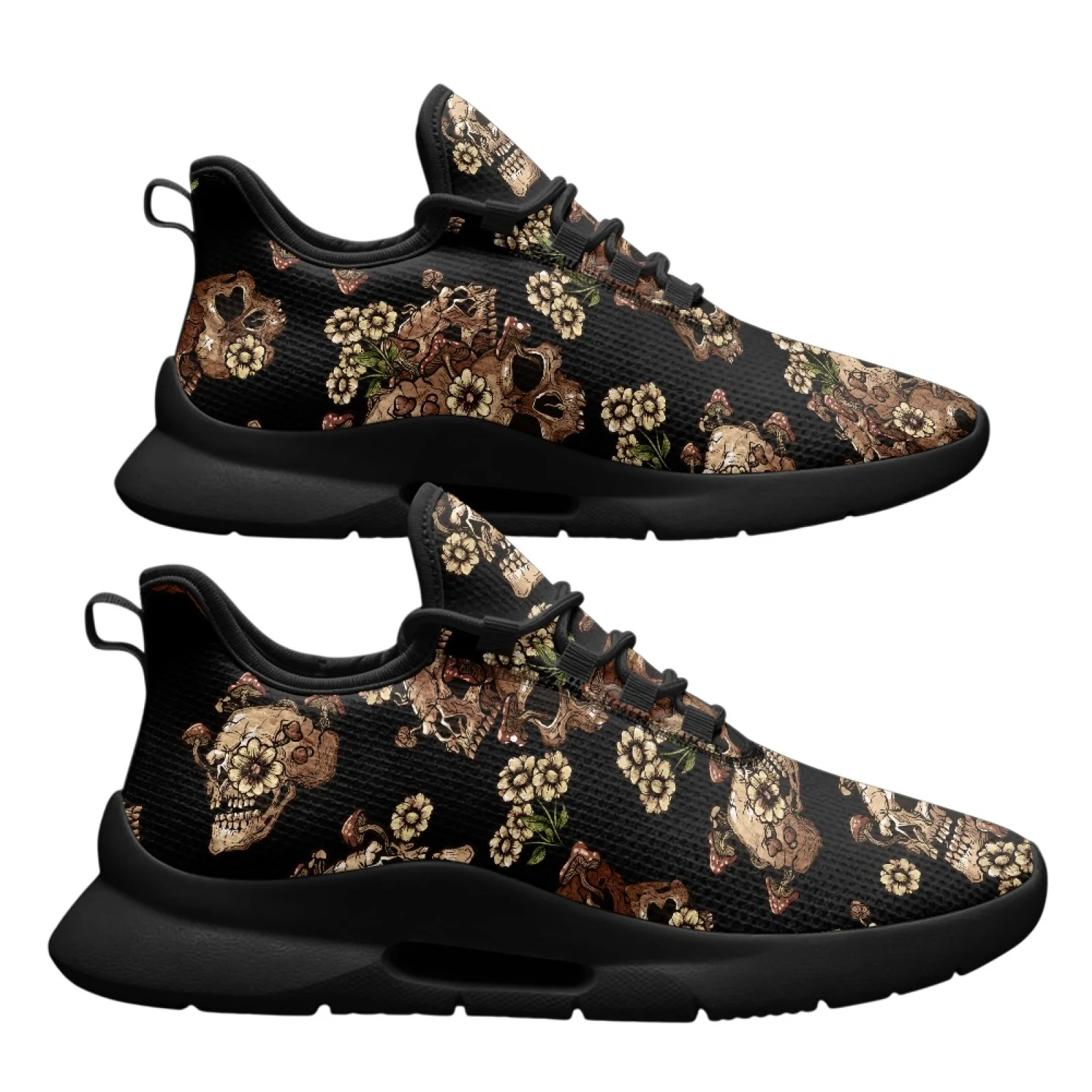 PENSTROLL Mesh & EVA Skull Flower Mushroom Comfortable Walking Shoes for Men Casual Running Business