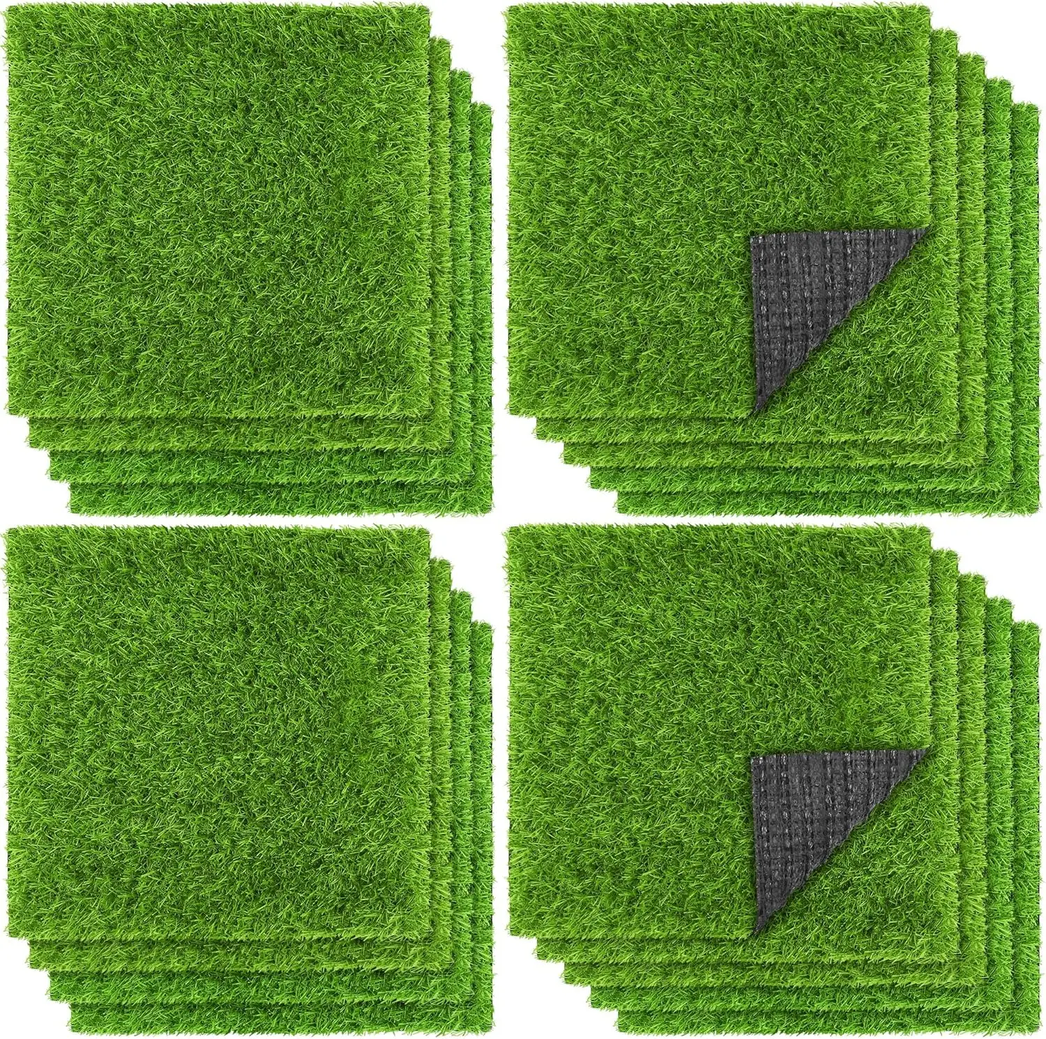 

18pcs Artificial Grass Mat 12x12 Inch Fake Turf Tiles for DIY Crafts Indoor Outdoor Patio Garden Decoration
