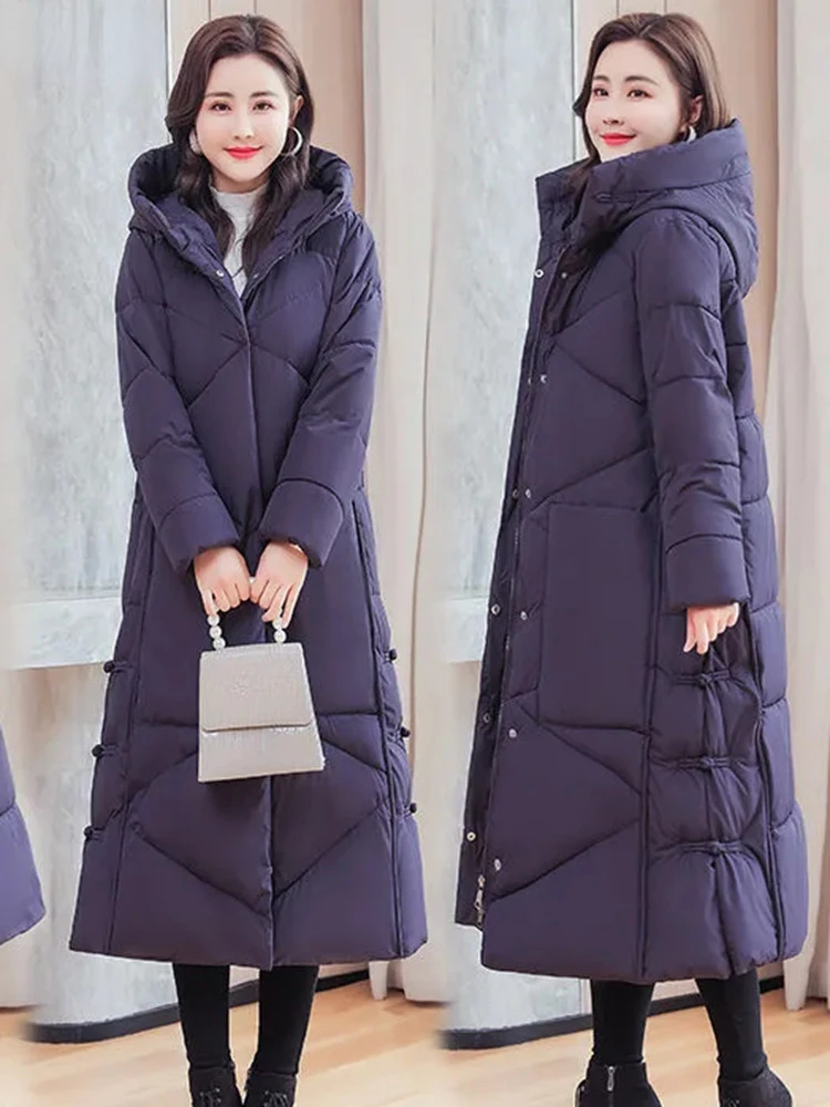 Warm Women Winter Hoodies Parkas Jacket Casual Thick Elegants Abrigos Quilted Overcoat Korean Slim New Cotton Padded Parcas Coat