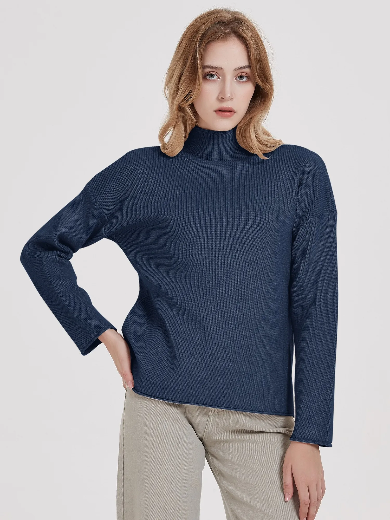 ZHISILAO nuovo maglione lavorato a maglia donna classico Basic Casual solido dolcevita Pullover Femme autunno inverno 2022 top