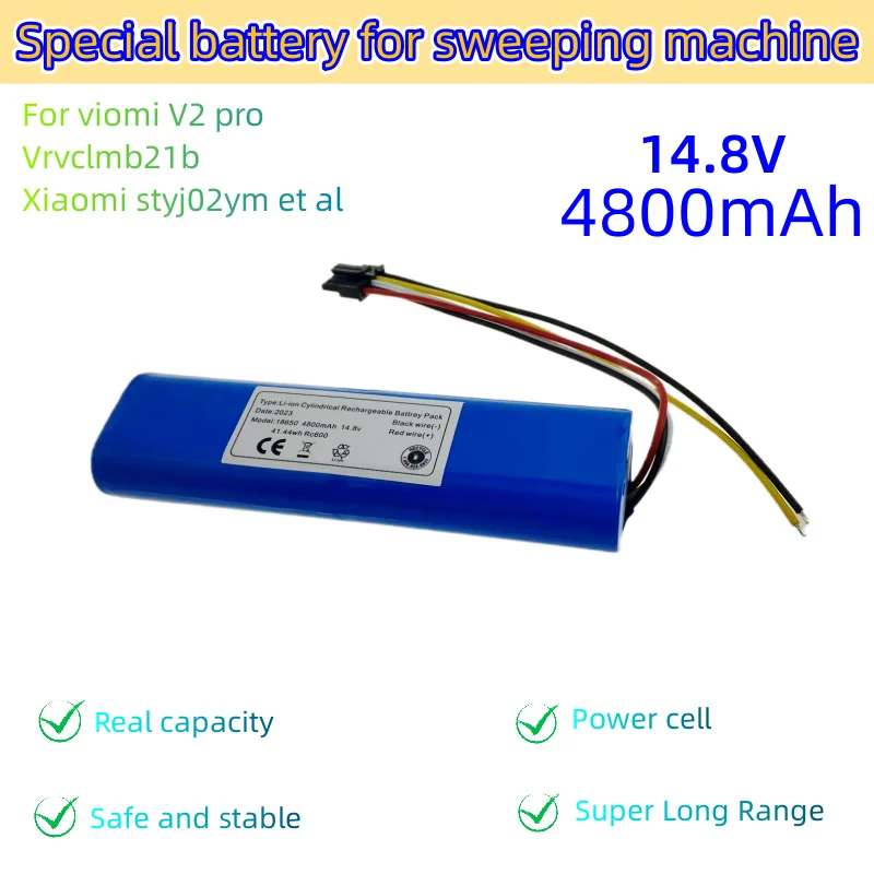 

14.8V 4800mah 18650 100% Brand New Lithium Battery Suitable For Viomi V2 Pro Vrvclmb21b And Xiaomi Styj02ym