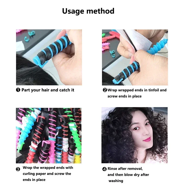 Ciglia 어multihair Perm Rods colore casuale bigodino per capelli a spirale lunga Roller Hair Perm Rods parrucchiere Styling Tool Curl Core Perm Rod