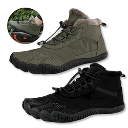 Women Men Winter Booties High-Top Barefoot Trekking Mountain Boots Anti-Skid Hiking Sneakers Outdoor Wear-Resistant Snow Boots