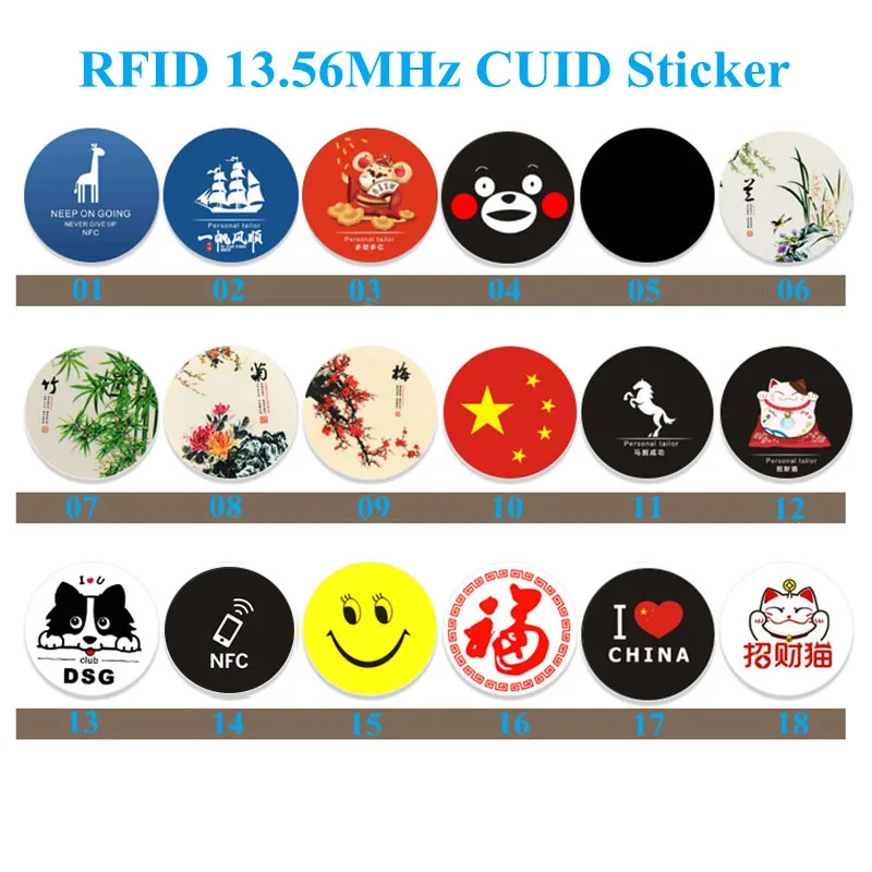 

1pcs 13.56Mhz RFID CUID Tag Sticker Keytag Card UID Changeable Block 0 Writable Key for NFC Andriod MCT Copy Clone Duplicate