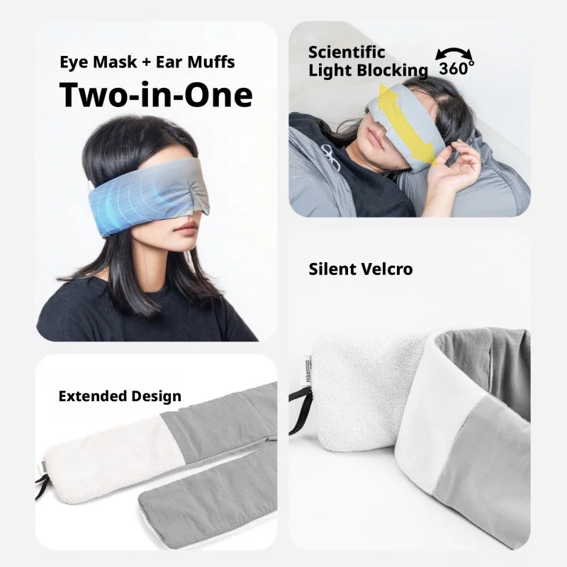 Hikeman Outdoor camping sleep mask 3d 3D Travel and Business Trip Light-Blocking Noise-Reducing Office Nap Eye Mask