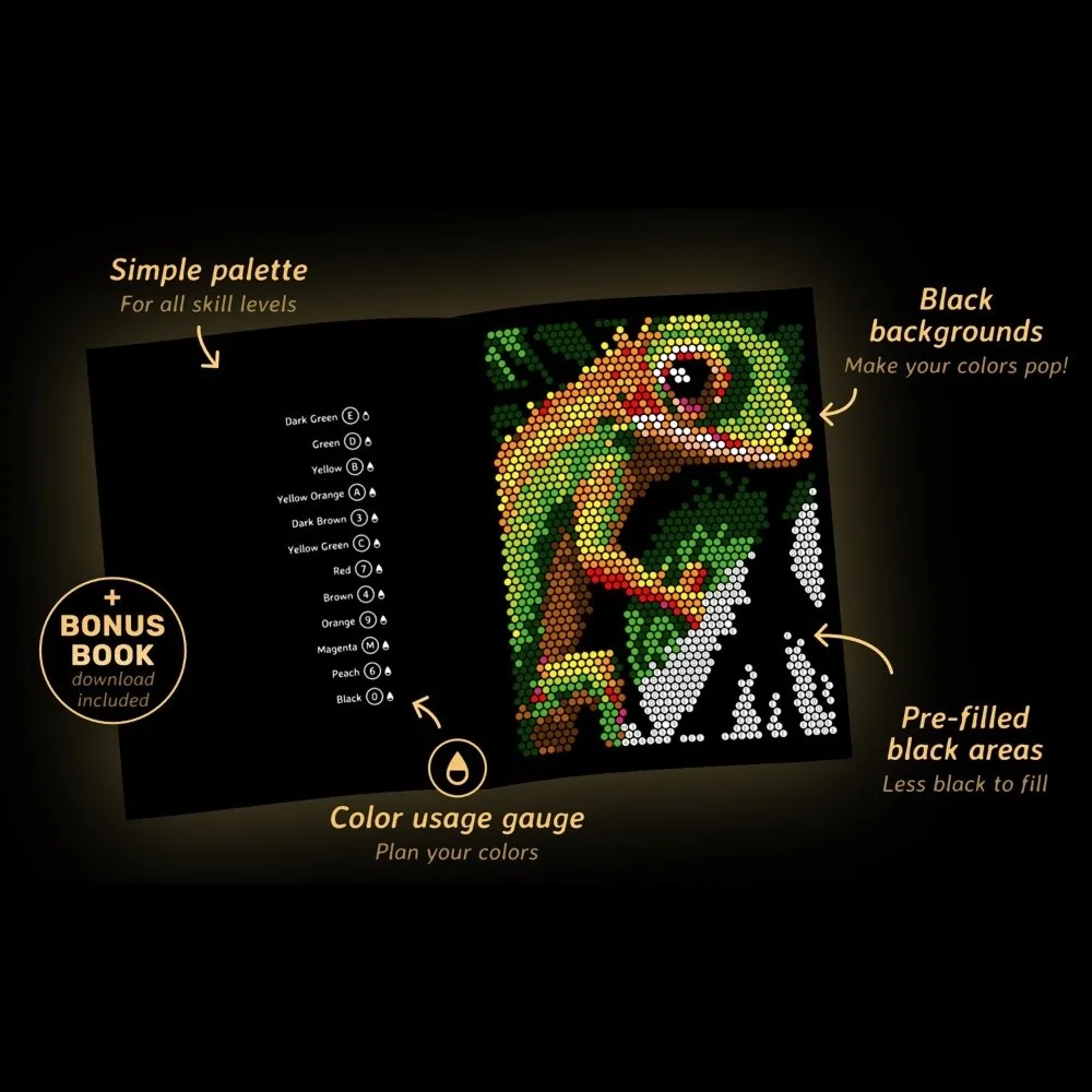Creative Color by Number Book Thickened Clear Lines Animal Coloring Book Intricate Handmade Graffiti Drawing Book Hobby