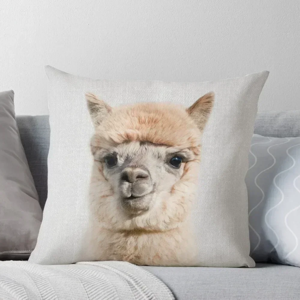 Alpaca - Colorful Throw Pillow Cushions pillow cover luxury Luxury Pillow Cover Cushion Cover Luxury