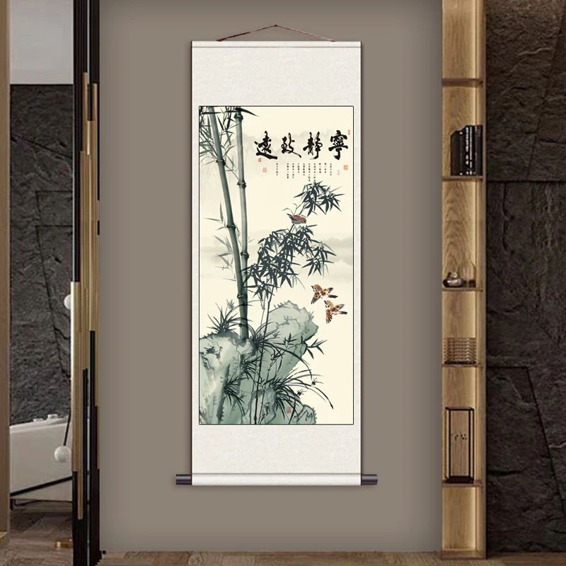 Chinese Painting Hotel Decorative Calligraphy and Painting Feng Shui Hanging Paintings Famous Send Customers Wealth Scroll