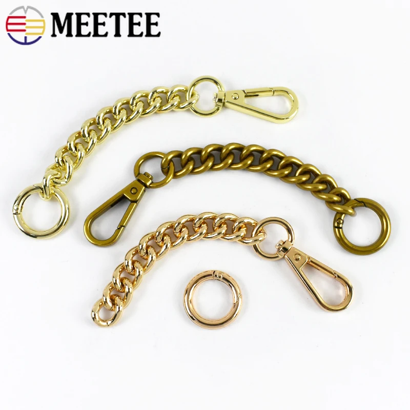 

2/4/10Pcs 15cm Metal Ring Bags Extension Chain Backpack Decoration Short Chains Shoulder Strap Adjust Buckle DIY Bag Accessories