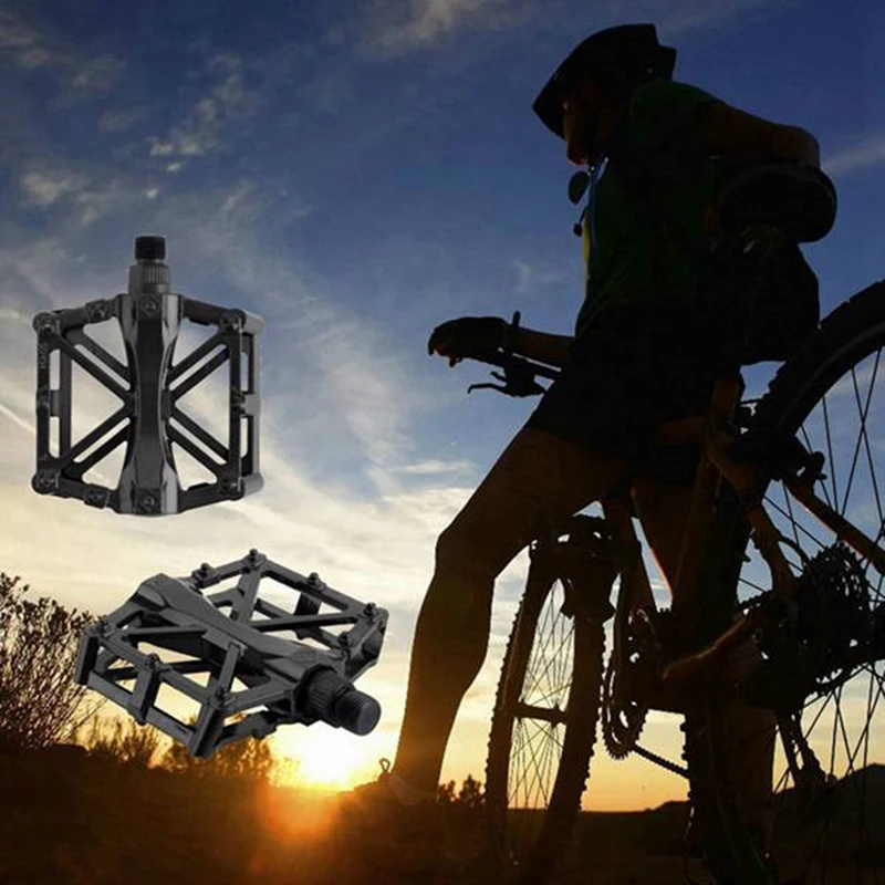 2 Pairs Bike Pedal,Non-Slip MTB Mountain Bicycle Pedals With Anti-Skid Pins,Bearing Bicycle Pedals For BMX Cycle Bikes