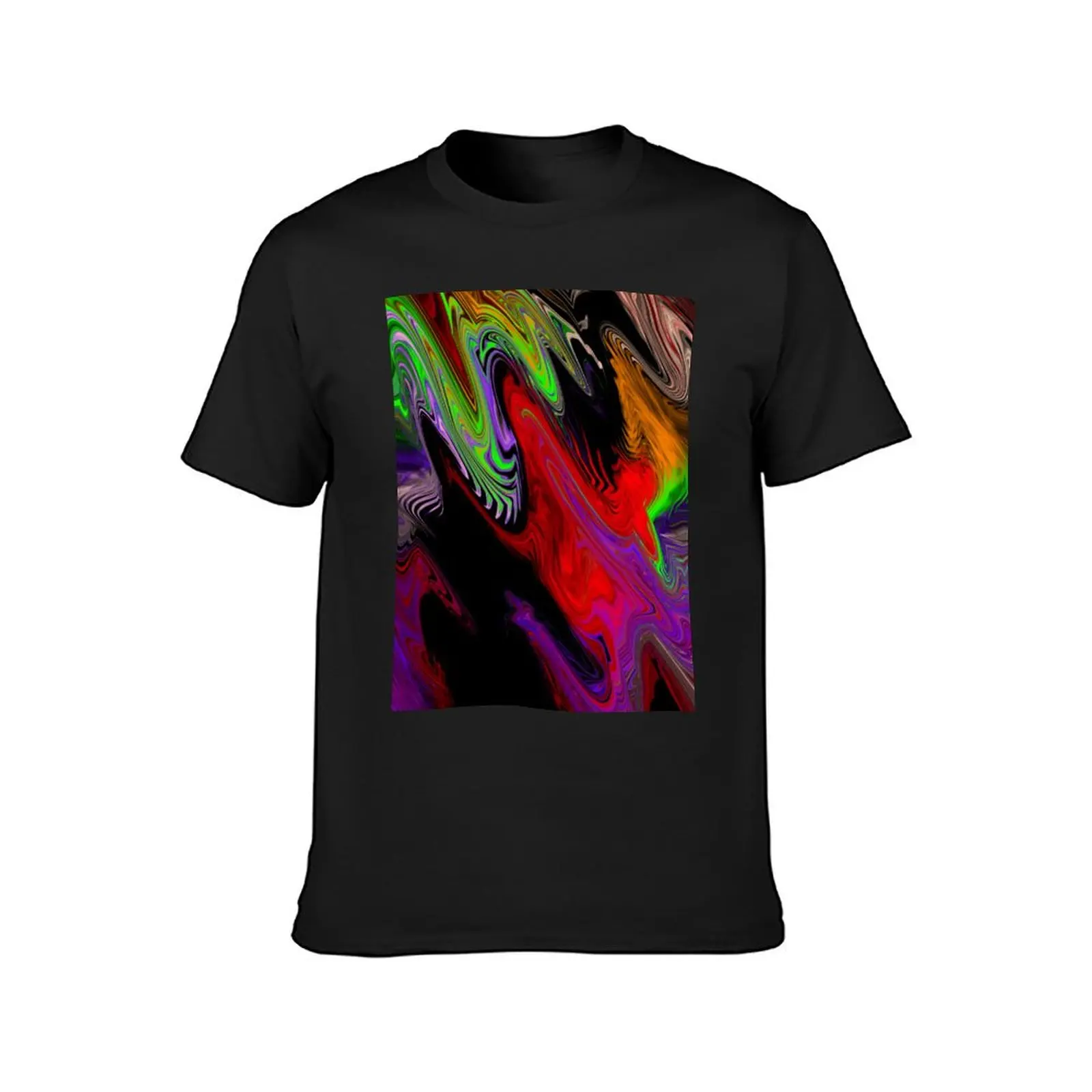 Wave fluid painting T-Shirt korean fashion animal prinfor boys cute tops big and tall t shirts for men