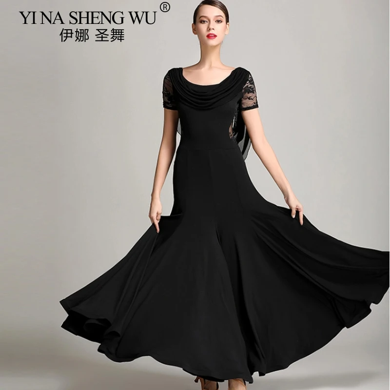 Nuevo vestido de baile moderno para adultos, vestido largo sexi con espalda descubierta para mujer, baile de salón estándar profesional, vals, Flamengo