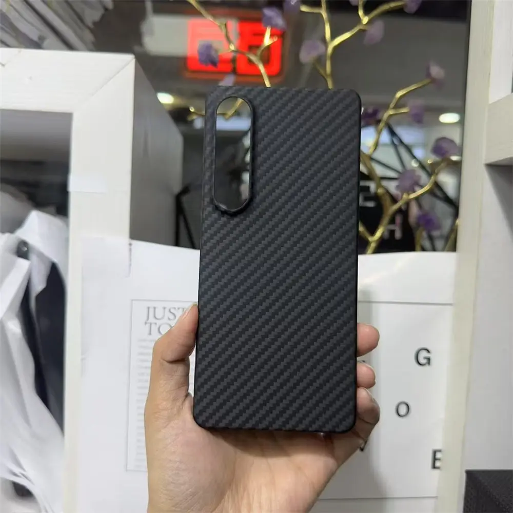 

Slim Aramid Carbon Fiber Half-Wrapped Case For Sony Xperia 1 VII Shockproof Armor Cover