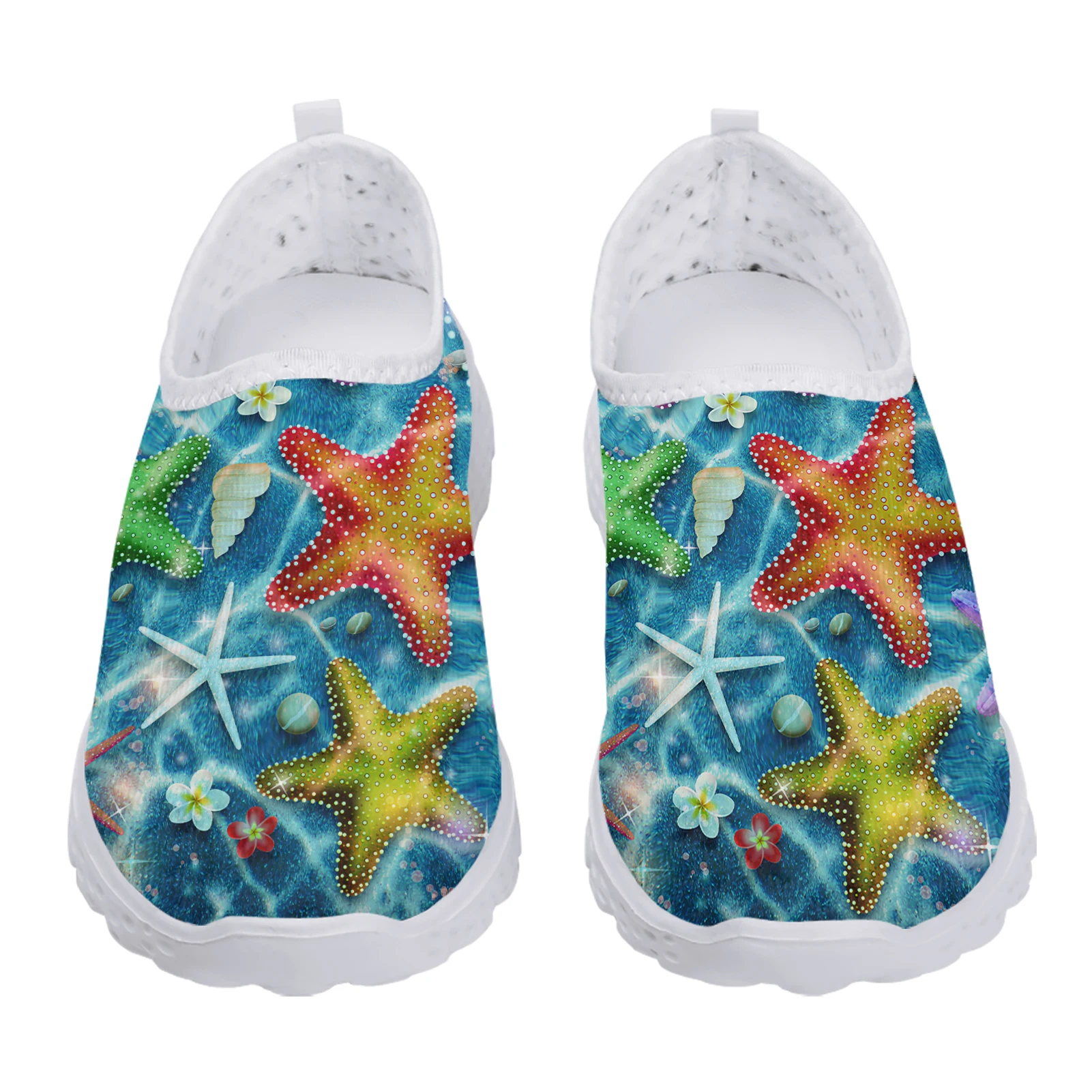 INSTANTARTS Fashion Undersea Starfish Print Lightweight Leisure Shoes New Women\'s Slip On Shoes Comfort Casual Sneakers Zapatos