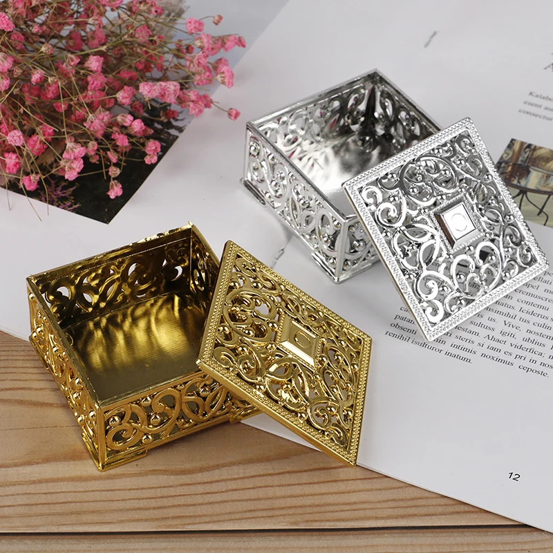 Plastic Treasure Trinket Box Square Candy Box Treasure Chest Wedding Favor Box