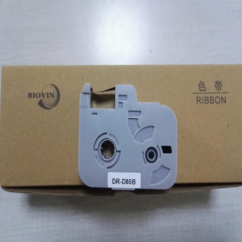 

5pcs BIOVIN Ink Ribbon Cassette DR-D80B For Tube Printer Cable ID Marker Label Tape Printer Electronic Lettering Machine S710E