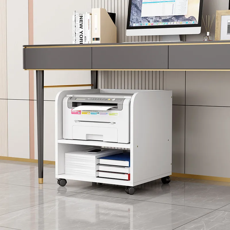 Multi Layer Printer Storage Rack,Under Desk Flexible Wheel Shelf,Brake Equipped Organizer,Cashier Document Storage Cabinet