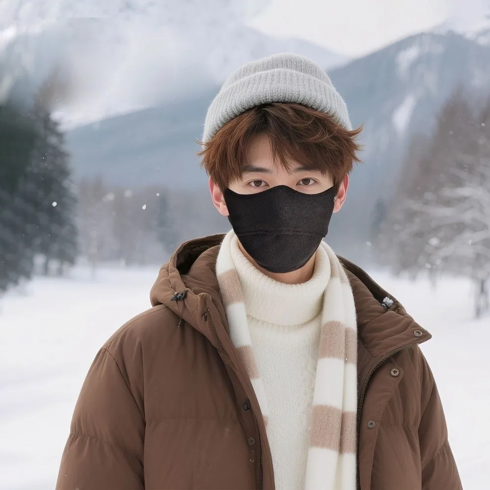 Masker Hangat Beludru Baru Masker Wajah Tahan Debu Dapat Dicuci Kerudung Wajah Bernapas untuk Bersepeda Ski Luar Ruangan