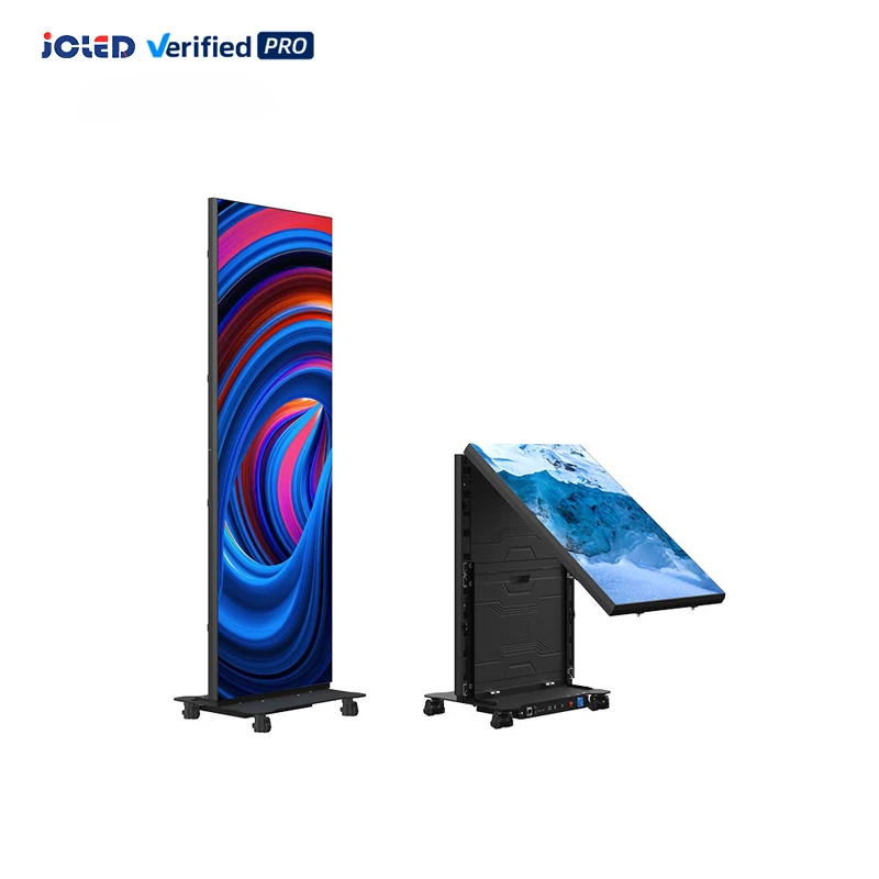 LED Display LED Screen P186 P25 Aluminum Custom Advertising Stand Screen Wifi Control 4G Foldable LED Poster Display